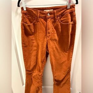 Levi's 725 High Rise Boot Cut Corduroy Jeans - Rust Orange